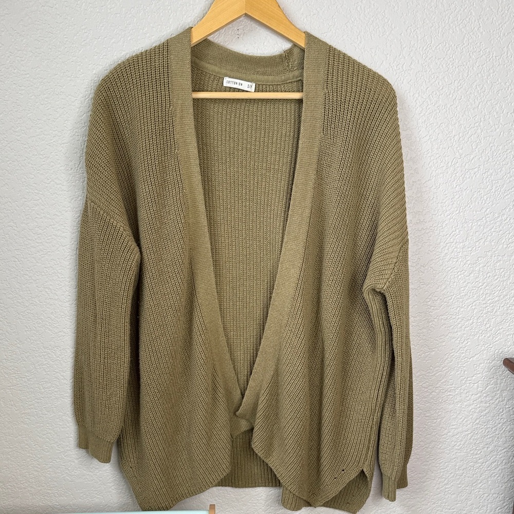 Cotton On Knit Cardigan Oversized Green size Small